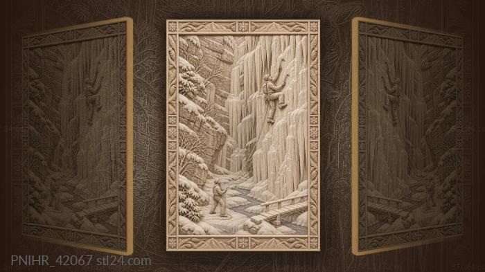 Belayer holds climbers rope on river ice 3d STL model