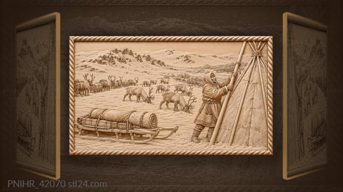 Yamal herder with chum pole sledge 3d STL model