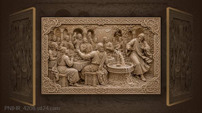 Fountain spray surprises the man in robes 3d STL model