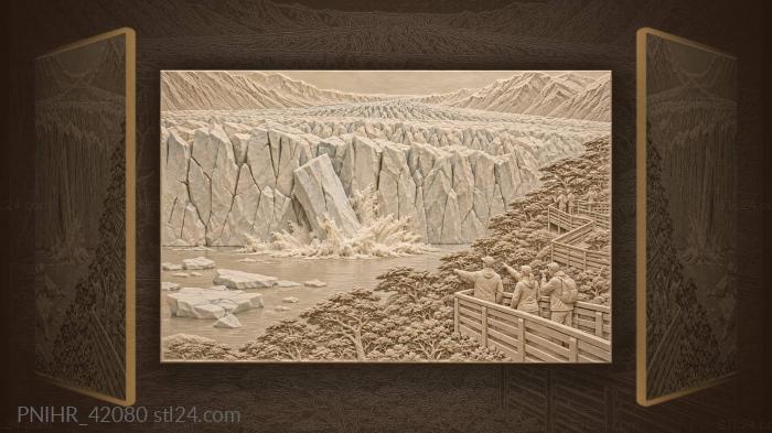 Visitors photograph falling glacier ice 3d STL model