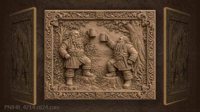 Dwarfs toasting by the lakeside 3d STL model