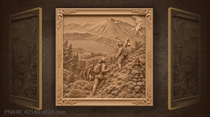 Batur volcano bali climbers trail 3d STL model