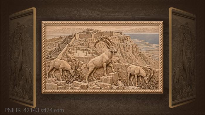 Masada plateau ibex at dawn 3d STL model
