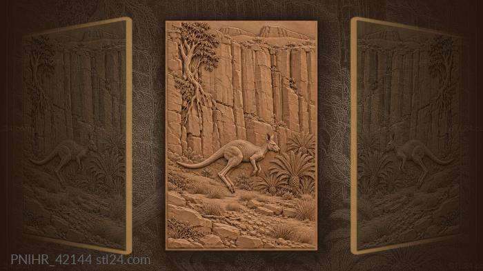 Red sandstone wall over dry watercourse 3d STL model