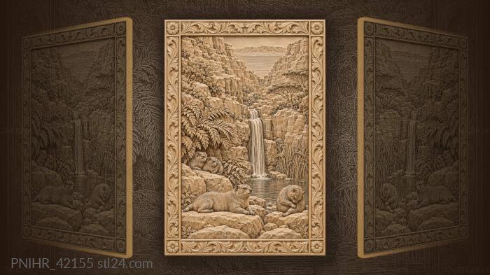 Ein gedi waterfall and rock hyraxes 3d STL model
