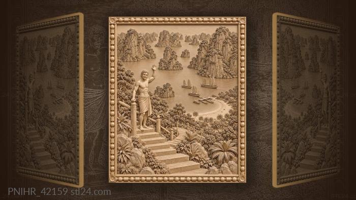 Towel wrapped visitor above moored junks 3d STL model