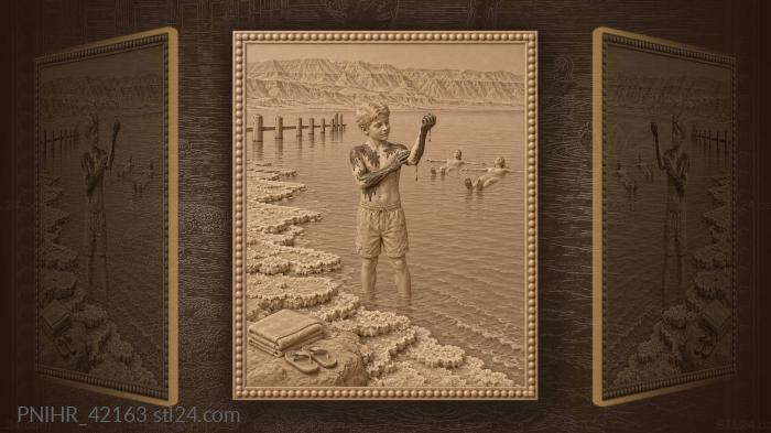 Bathers float beyond the salt crust 3d STL model