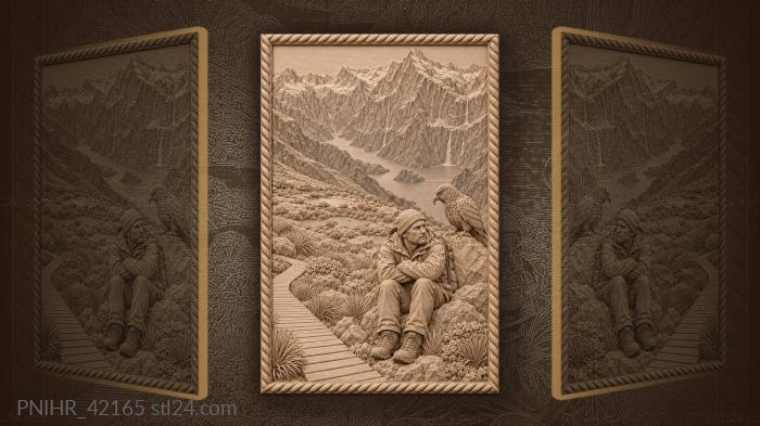 Key summit hiker with kea 3d STL model
