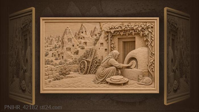 Flatbread pressed onto hot oven wall 3d STL model