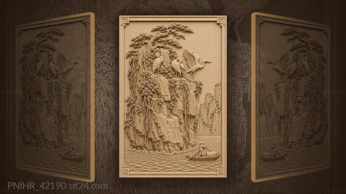 Ha long bay herons and island 3d STL model
