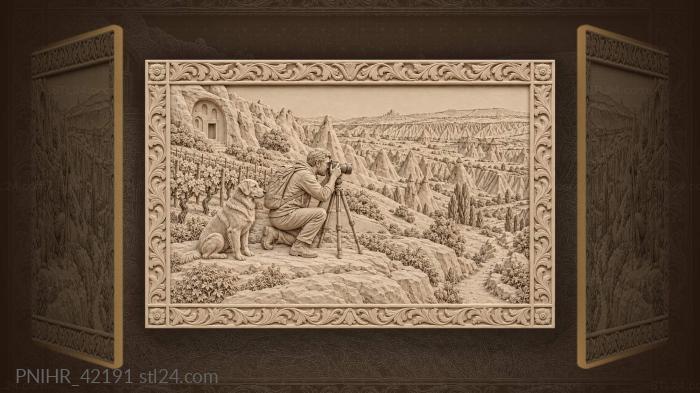 Sunset finds a photographer above red valley 3d STL model