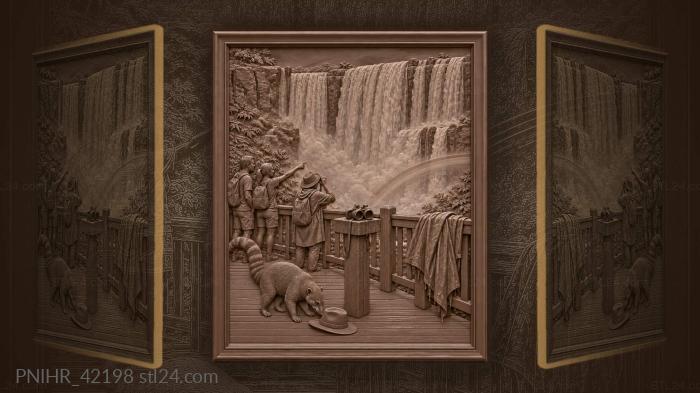 Iguazu falls coati hat rainbow view 3d STL model
