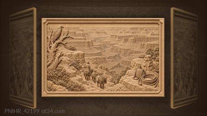 Condor watches mules descend at sunset 3d STL model