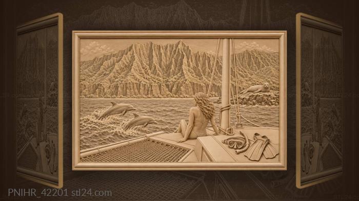 Hawaiian coast dolphins monk seal 3d STL model