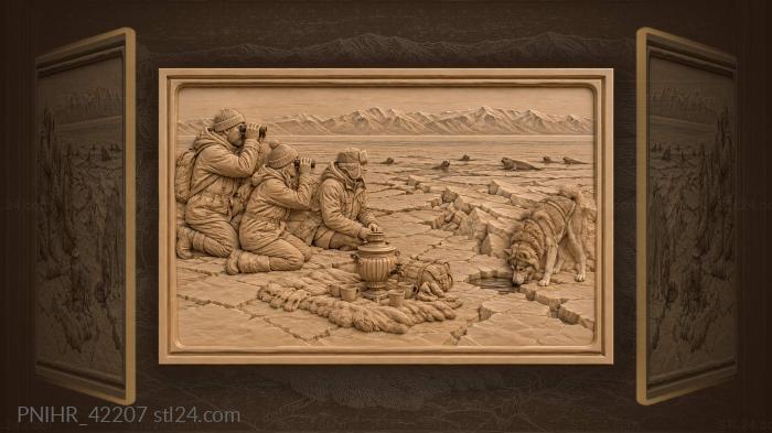 Seal watchers search beside a samovar 3d STL model