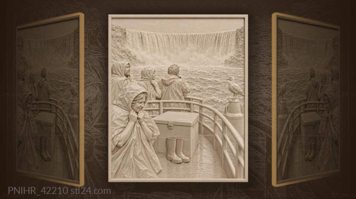 Niagara falls boat ride with gull 3d STL model