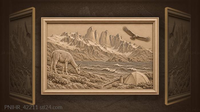 Condor crosses the gusting lakeside camp 3d STL model