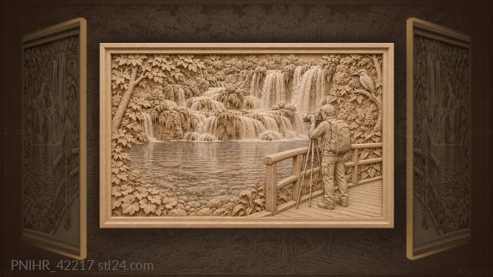 Plitvice lakes trout kingfisher cascade 3d STL model