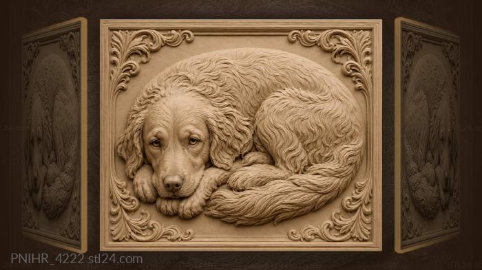 Peaceful dog in quiet repose 3d STL model