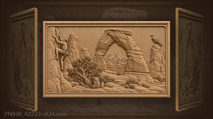 Delicate arch climber raven landscape 3d STL model