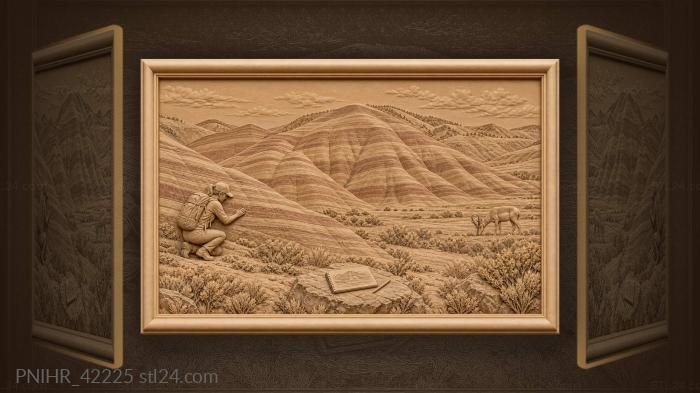 Autumn hills distant pronghorn hiker 3d STL model