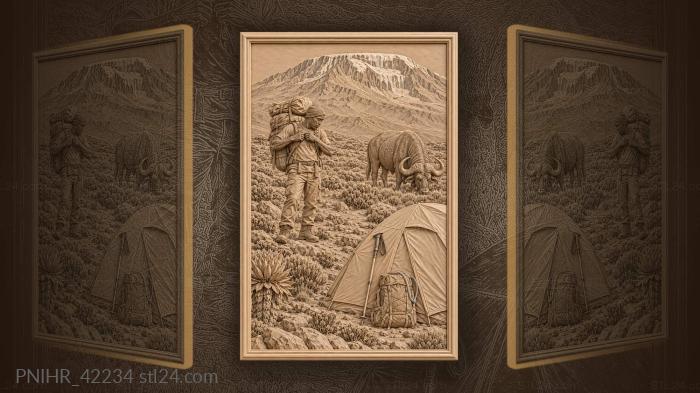 Kilimanjaro porter buffalo alpine trekking 3d STL model