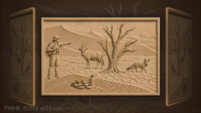 Fox trots past guide and oryx 3d STL model