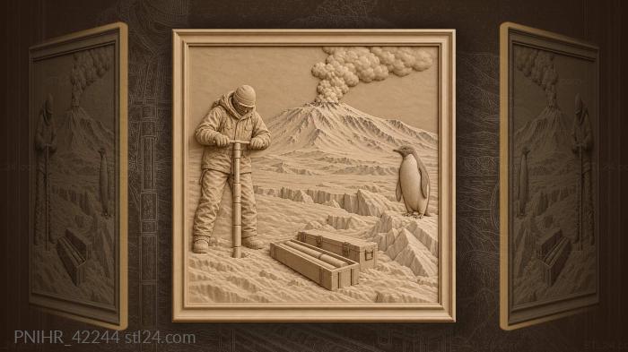 Erebus volcano antarctic expedition penguin 3d STL model