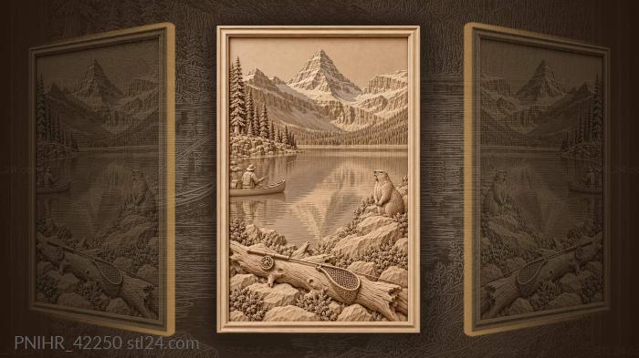 Marmot whistles while canoeist fishes 3d STL model