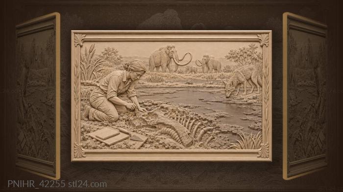 Coyote sniffs seep near mammoths 3d STL model