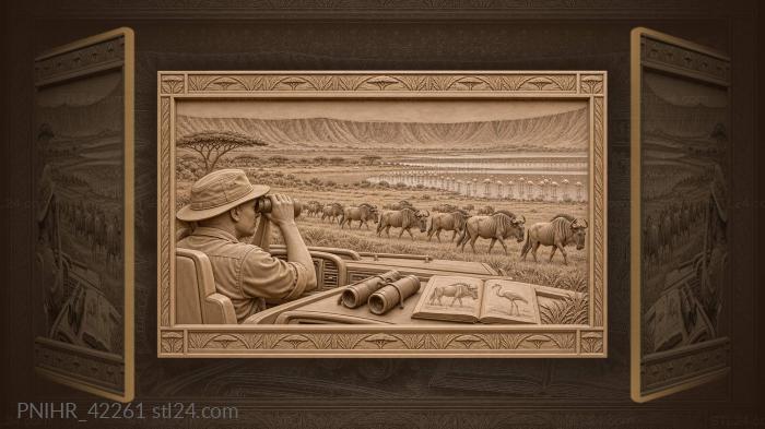 Ngorongoro safari across the plain 3d STL model