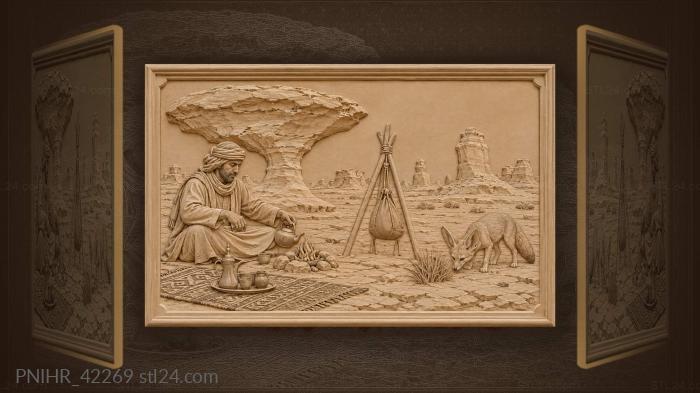 Nomad brews beneath white desert spires 3d STL model