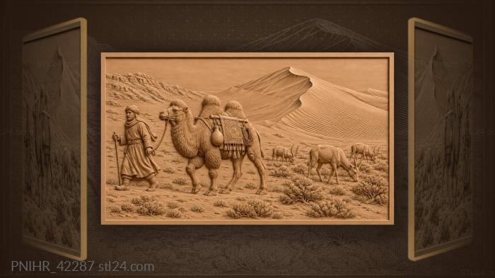 Singing dunes camel caravan saiga 3d STL model