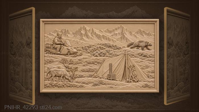 Snowmobiler speeds beneath sarek peaks 3d STL model