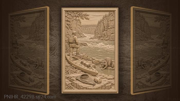 Niagara gorge kayaker raccoon adventure 3d STL model
