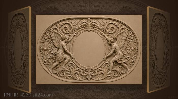 Angels holding celestial empty space 3d STL model
