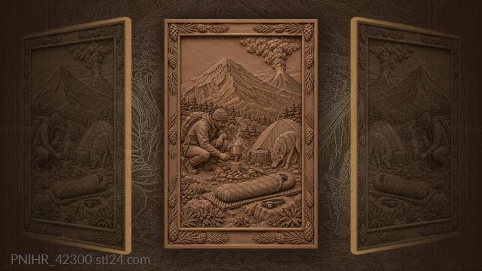Acatenango volcano campsite cozy evening 3d STL model