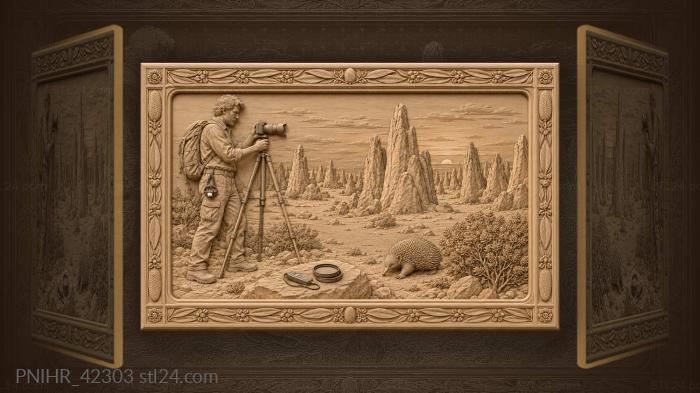 Echidna wanders as photographer sets tripod 3d STL model