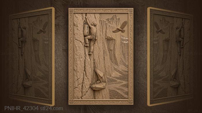 Troll wall climber with raven 3d STL model