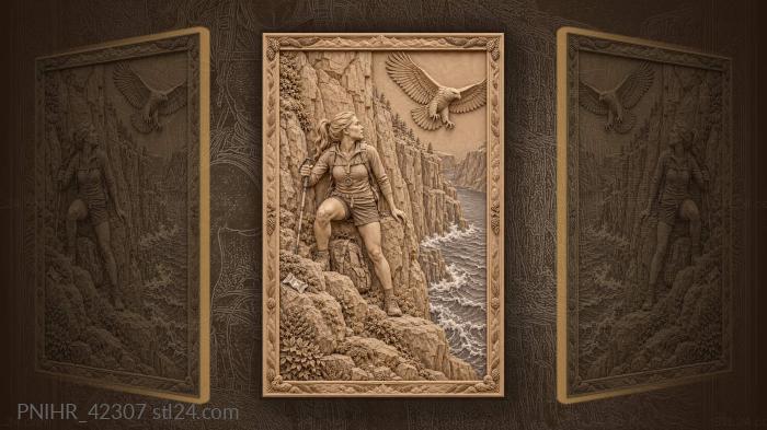 Runner and soaring white-tailed eagle 3d STL model