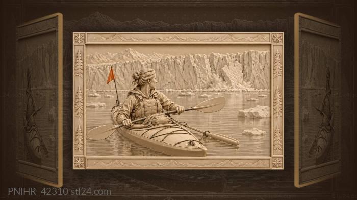 Glacial lake kayaking ice calving 3d STL model
