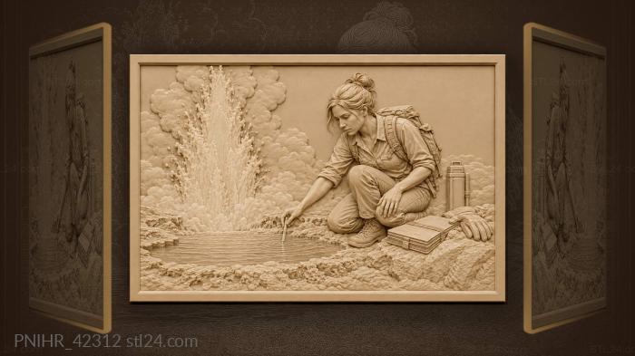 Geyser erupts beside testing botanist 3d STL model