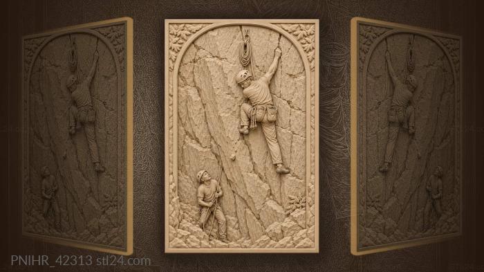 Climber conquers granite wall challenge 3d STL model