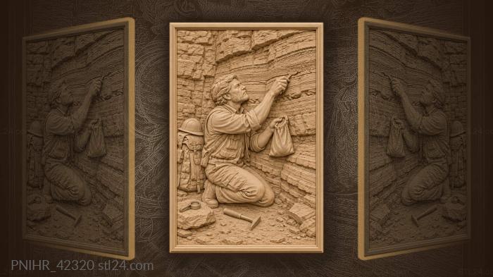 Scraping sediment from the striped canyon wall 3d STL model