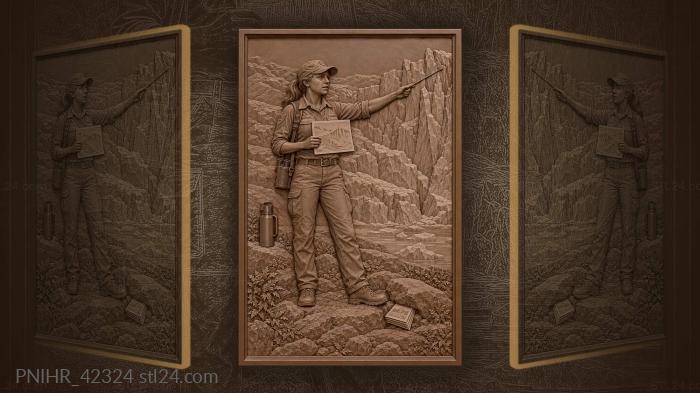 Glacier guide explaining ice formations 3d STL model