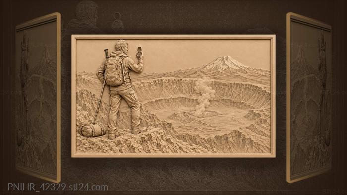Volcano trek to snowy mountains 3d STL model