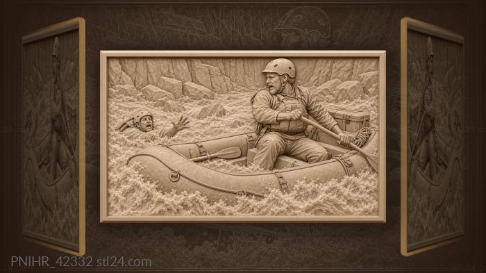 Whitewater rescue canyon river adventure 3d STL model