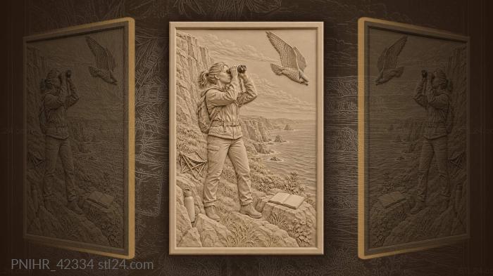 Falcon watch by the sea 3d STL model