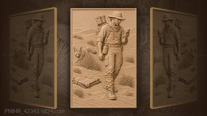 Desert ranger and fennec fox 3d STL model