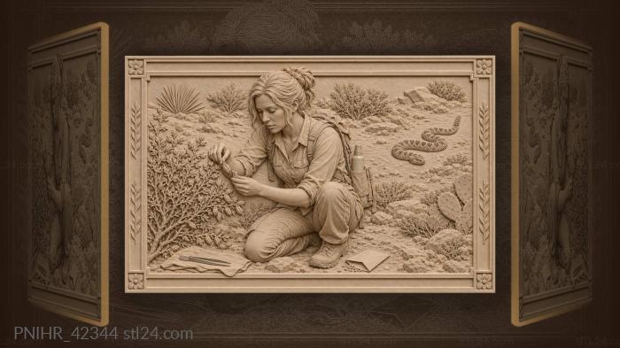 Desert botanist collecting seeds sidewinder 3d STL model